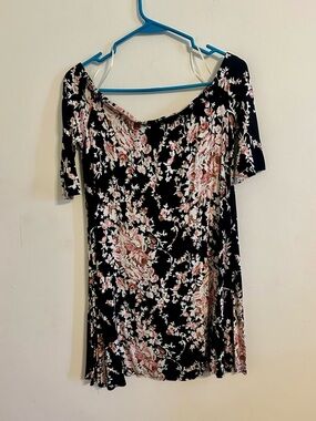 Black Floral Off-Shoulder Women’s Dress
